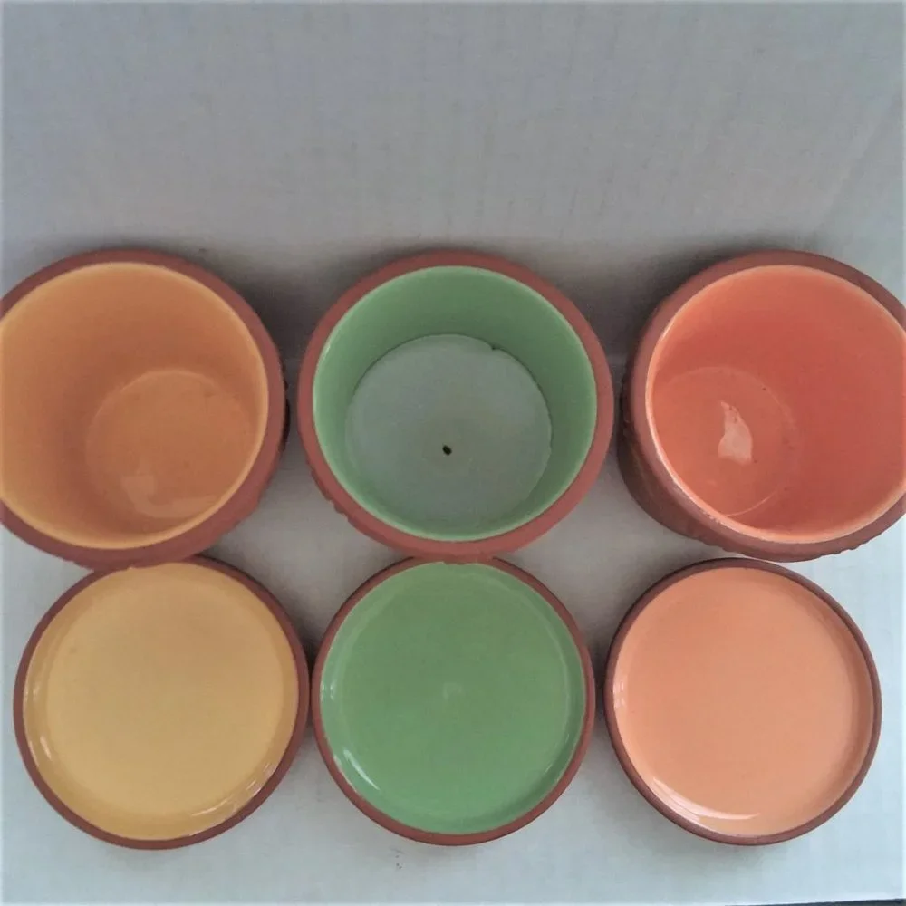 Candle Holders PartyLite Terra Cotta Mini Garden Pots Votive Trio RARE Retired - Picture 7 of 9
